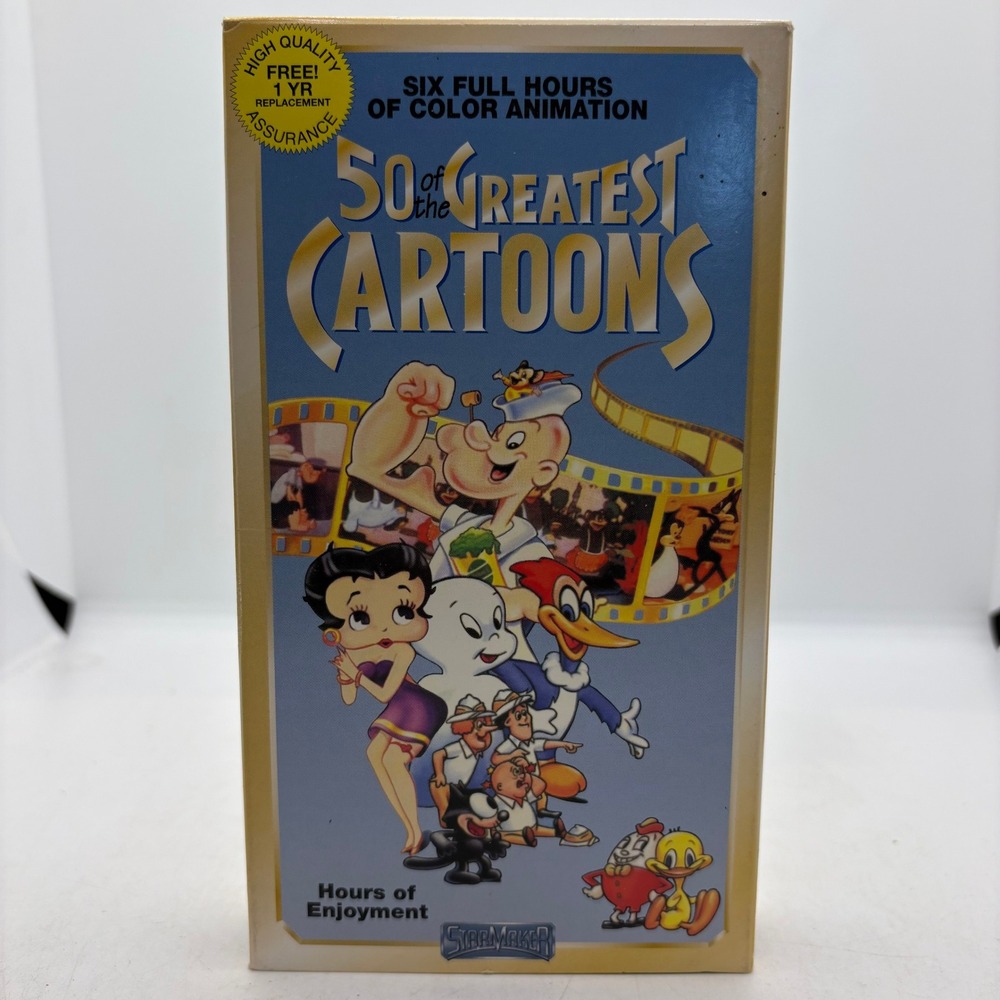 50 of the Greatest Cartoons VHS StarMaker Volume 1 Popeye Betty Boop Casper 7250